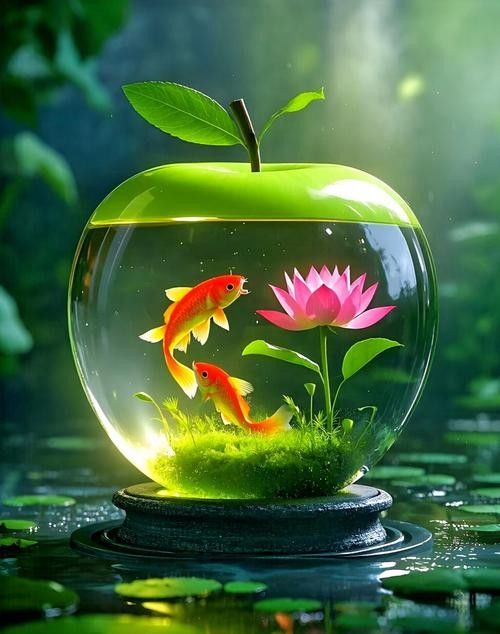 金龍魚魚缸背景圖高清