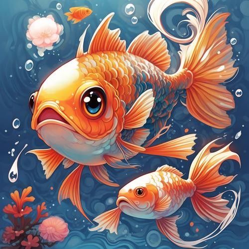 龍魚圖片 頭像可愛卡通