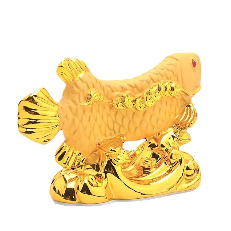 黃金金龍魚擺件 材質：黃金金龍魚擺件材質