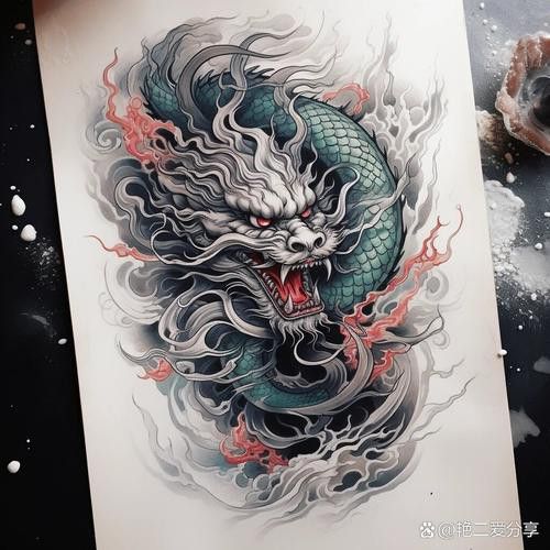 推薦一些紅龍紋身設計圖庫
