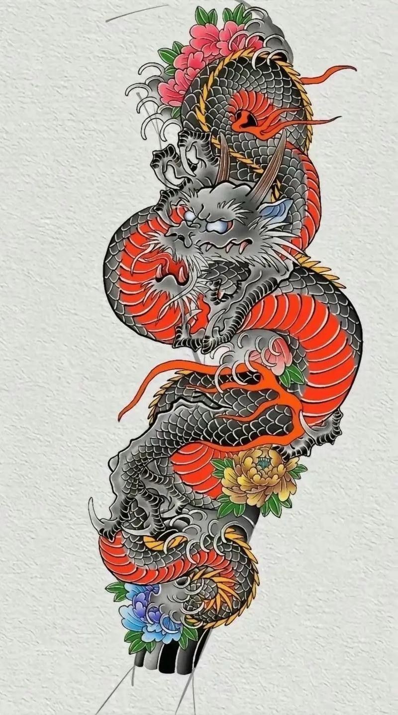 推薦一些紅龍紋身設計圖庫