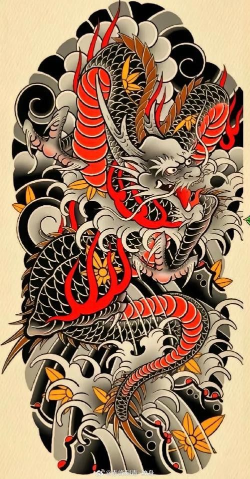 推薦一些紅龍紋身設計圖庫