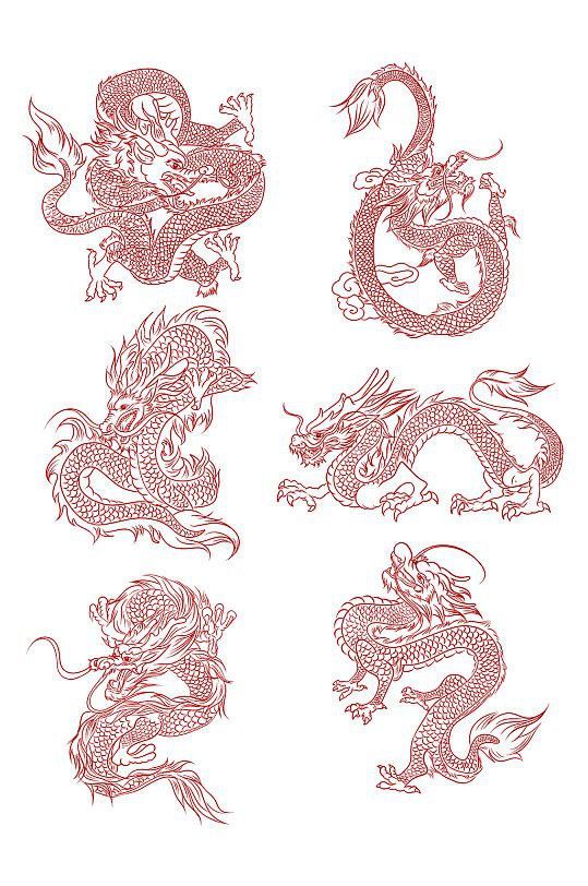 推薦一些紅龍紋身設計圖庫