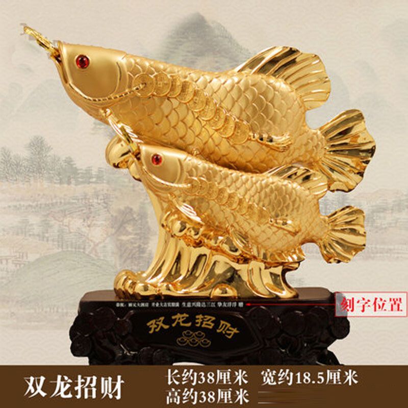 開業送金龍魚擺件：金龍魚擺件在中國文化中象征著吉祥、富饒和尊貴、尊貴