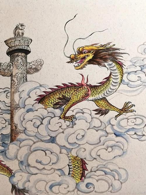 給我一些風水龍的繪畫作品欣賞