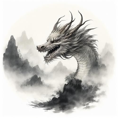 給我一些風水龍的繪畫作品欣賞