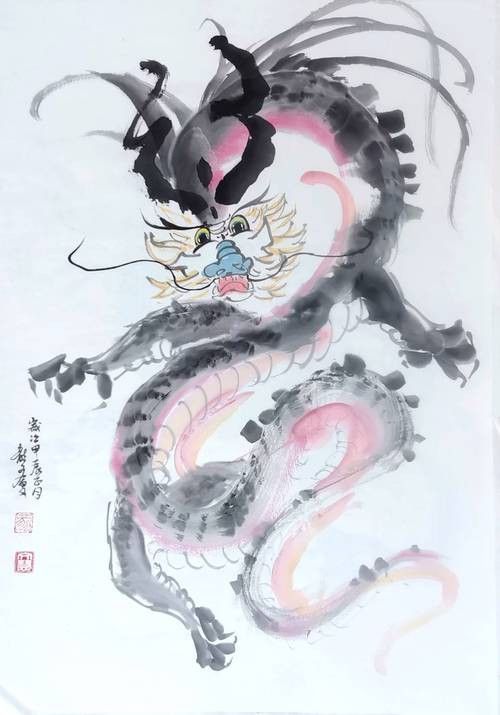 給我一些風水龍的繪畫作品欣賞