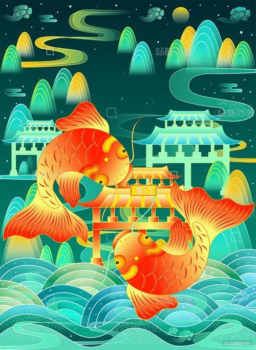 香港龍魚門躍圖片高清大圖