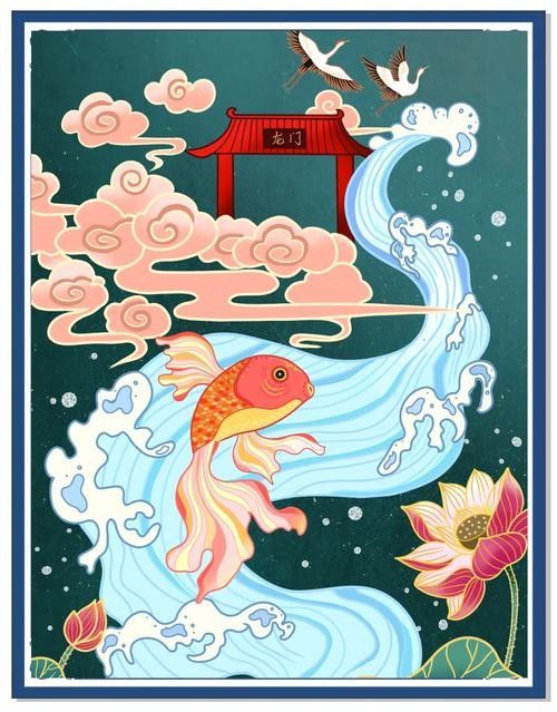 香港龍魚門躍圖片高清大圖