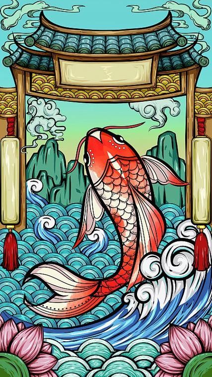 香港龍魚門躍圖片高清大圖