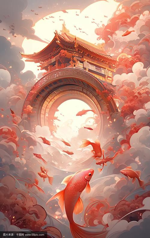 香港龍魚門躍圖片高清大圖