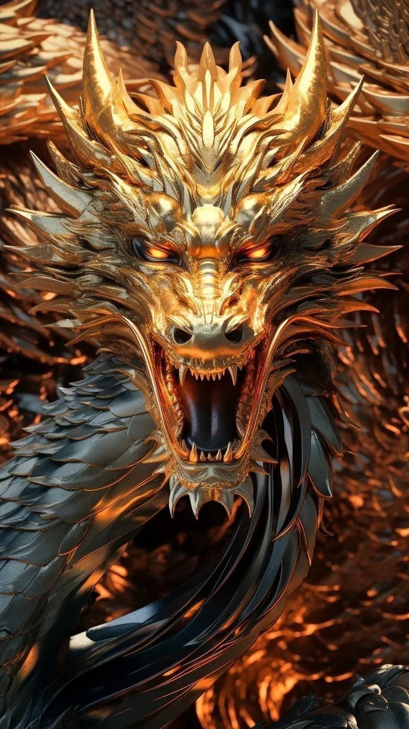 有沒有適合做壁紙的金龍圖片？