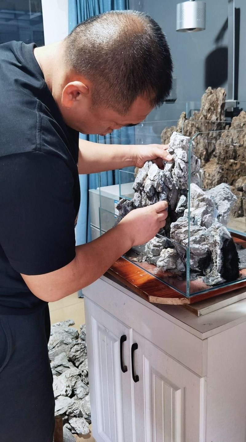 龍魚缸石頭造景圖片大全欣賞