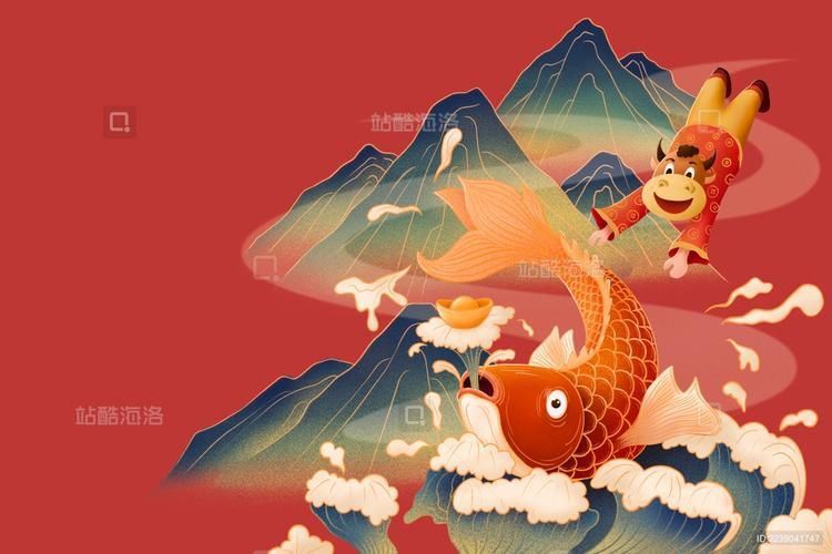 奶牛錦鯉圖片