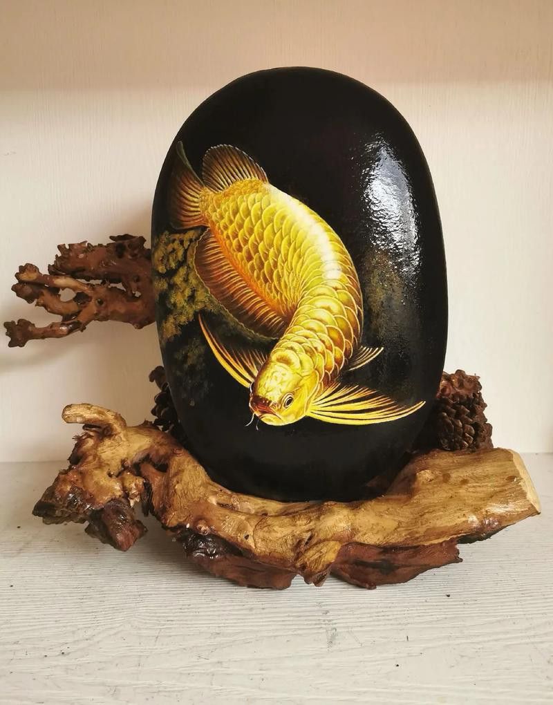 石雕金龍魚擺件圖片欣賞