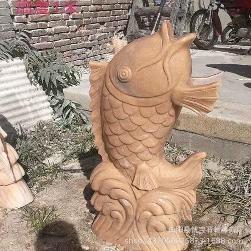 石雕金龍魚擺件圖片欣賞