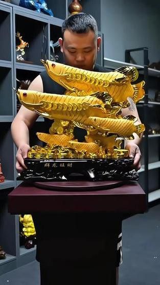 石雕金龍魚擺件圖片欣賞