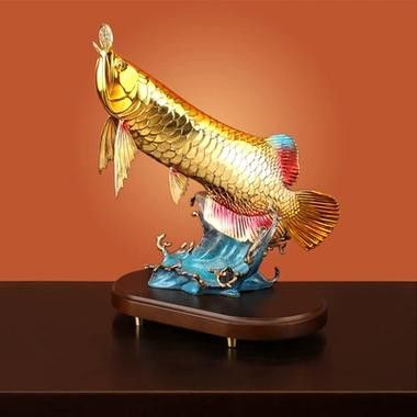 石雕金龍魚擺件圖片欣賞