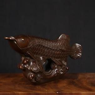 石雕金龍魚擺件圖片欣賞