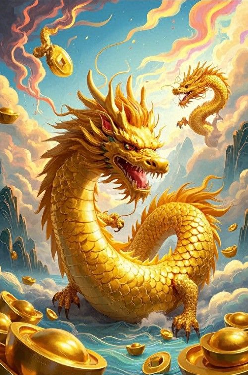 能推薦一些高清的聚財(cái)金龍圖片嗎？