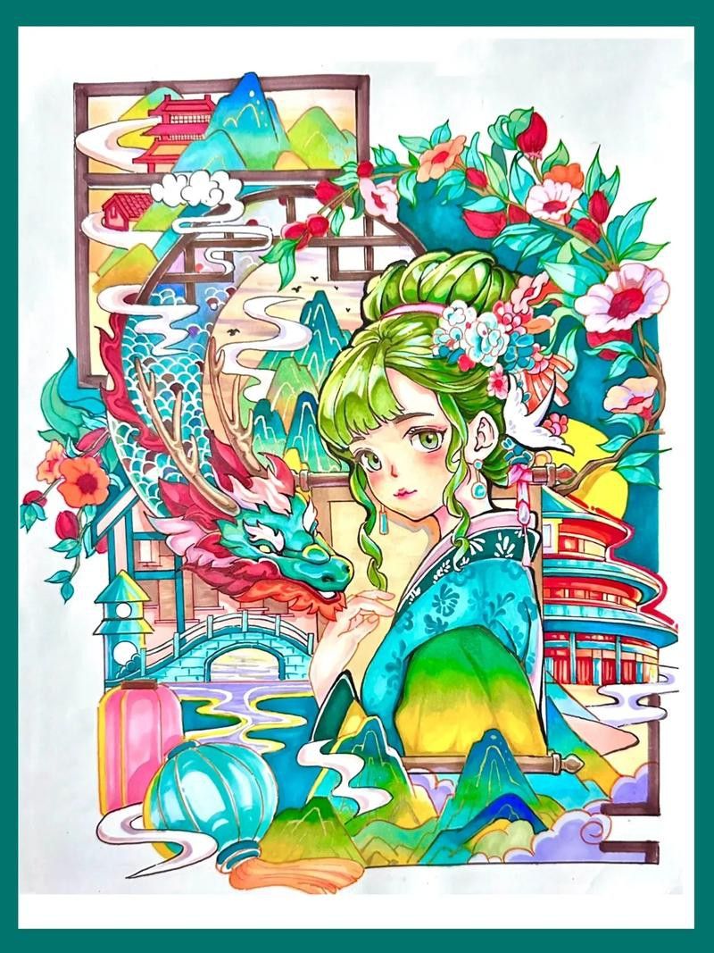 給我推薦一些生龍主題的繪畫作品