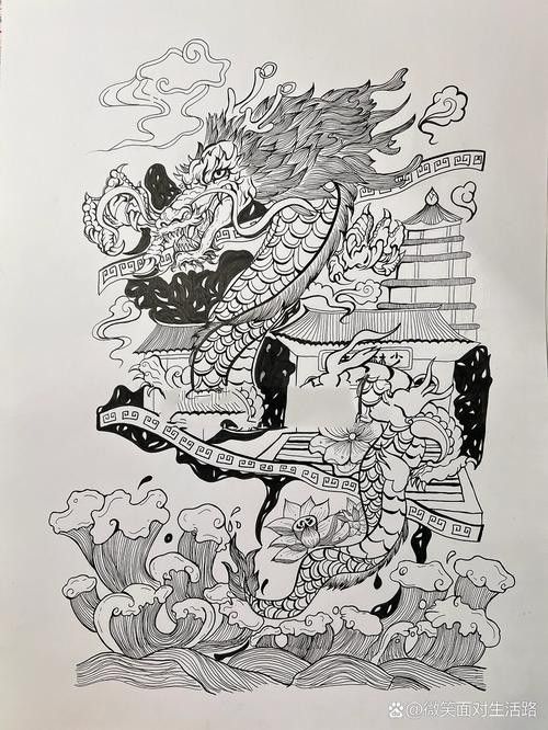 給我推薦一些生龍主題的繪畫作品