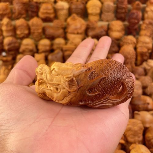 龍魚木雕圖片高清