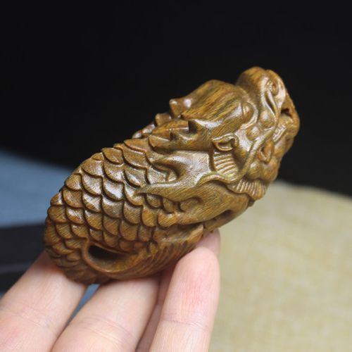 龍魚木雕圖片高清