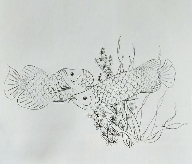 金龍魚寫意畫法（金龍魚寫意畫中的筆墨運用，如何表現金龍魚的動態感？）