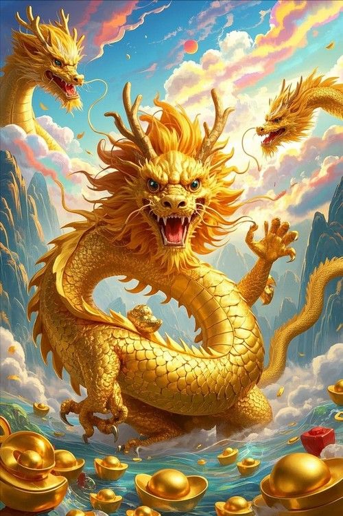 推薦一些高清的招財金龍圖片