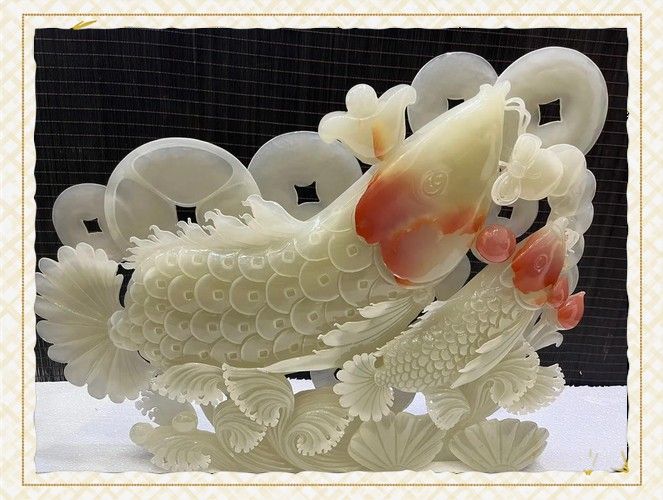 陶瓷金龍魚擺件
