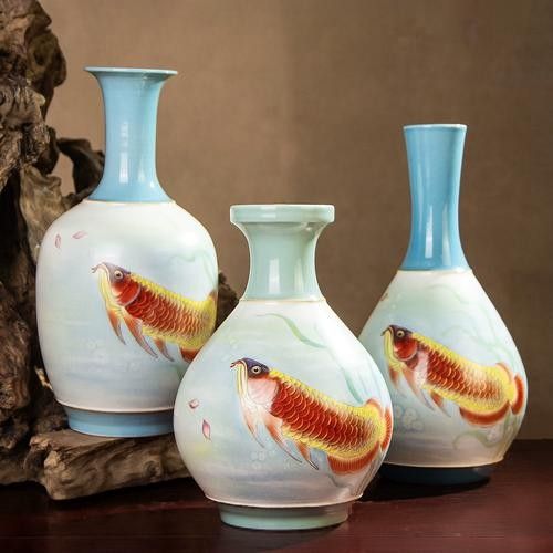 陶瓷金龍魚擺件