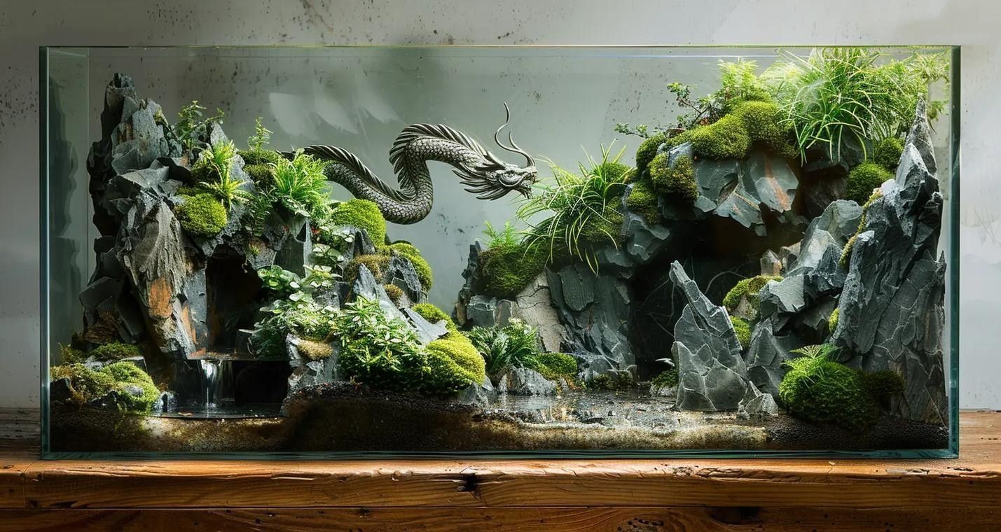 龍魚缸造景圖片