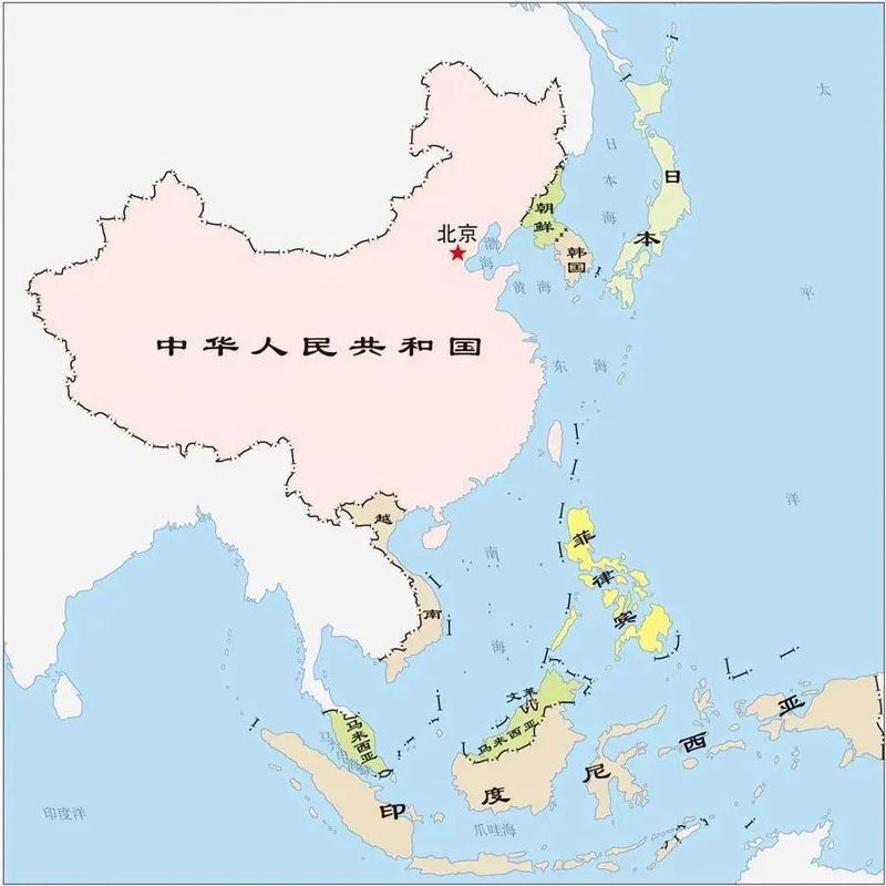 馬來西亞和中國位置圖