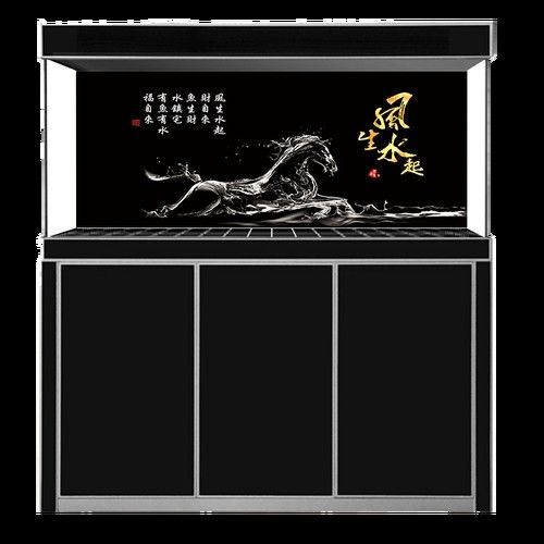 龍魚缸背景圖黑色荷花