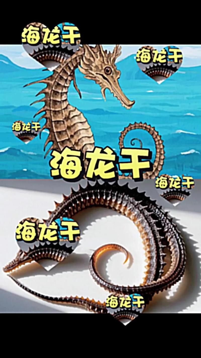 給我一些辨別真假小海龍魚干的圖片示例