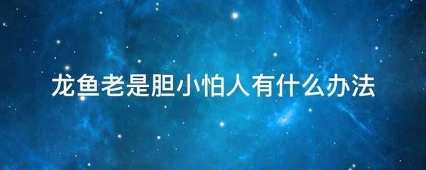 龍魚膽小怕人怎么辦讓它餓：龍魚膽小怕人怎么辦
