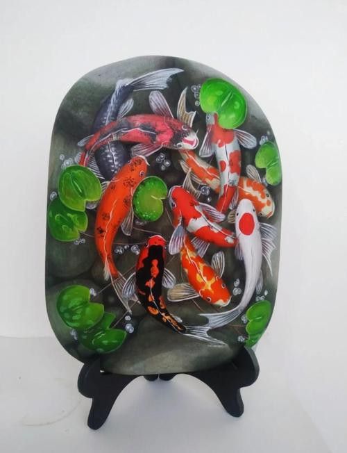 九龍魚國畫