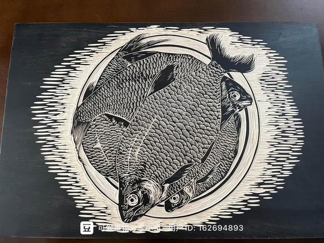 木刻版畫魚