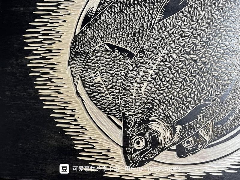 木刻版畫魚