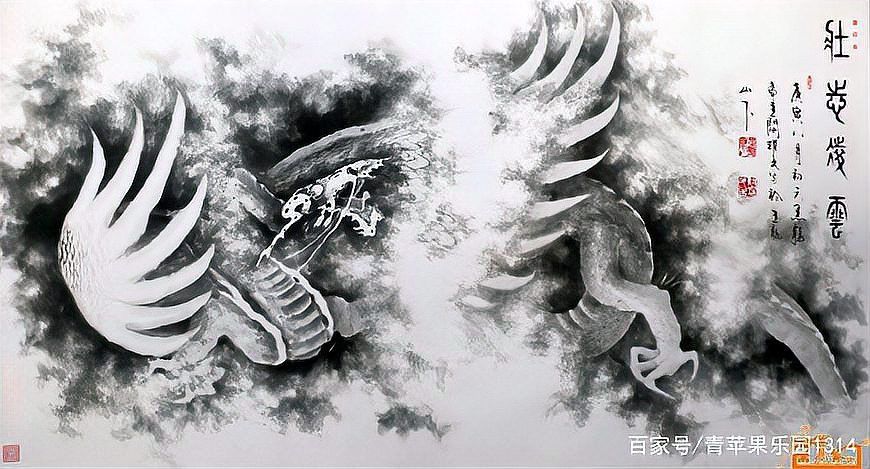 中國水墨畫中黑龍的創作背景是什么？