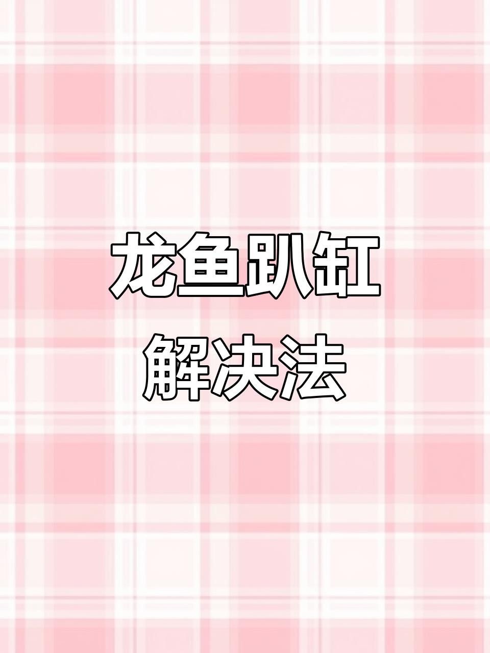 龍魚趴缸時應該如何處理？