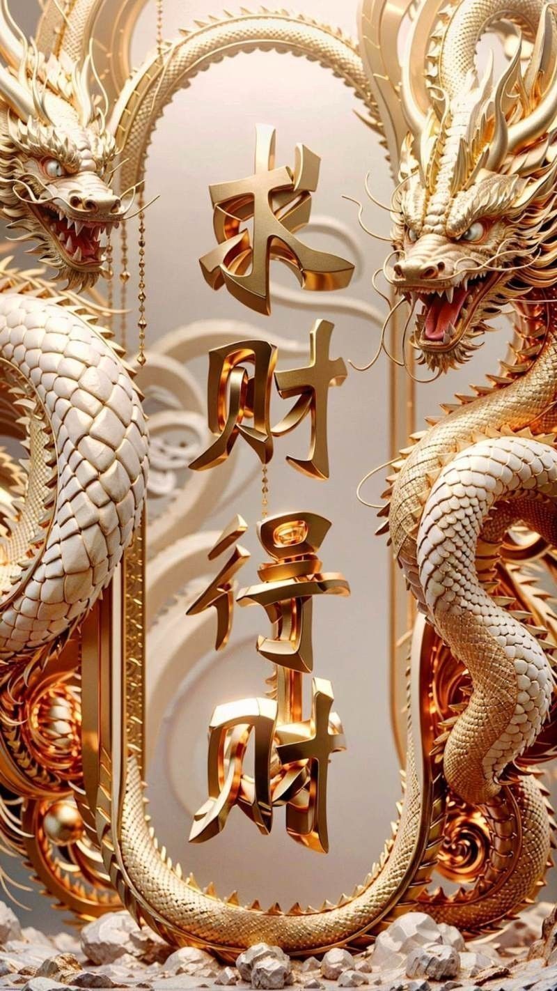 哪里可以找到高清招財龍壁紙？