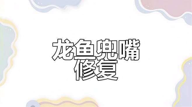 龍魚兜嘴怎么做手術