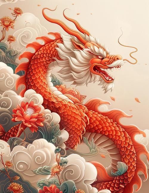 紅龍插畫藝術(shù)作品