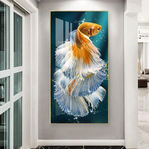 龍魚裝飾畫中的水有什么寓意？：龍魚裝飾畫中的水好不好龍魚裝飾畫沒有水好不好