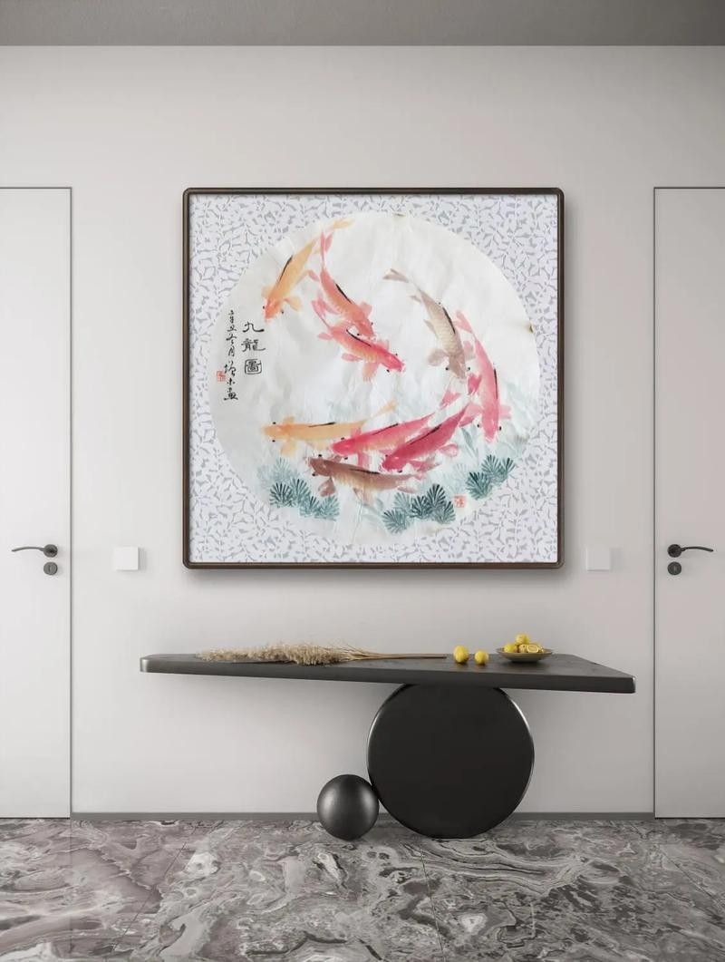 給我推薦一些著名的九龍魚國畫作品：中國畫龍魚大寫意創新技法奠基人薛九州百米長卷被北京人民大會堂典藏