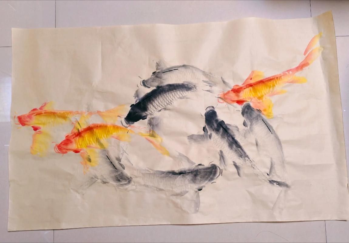 給我推薦一些著名的九龍魚國畫作品：中國畫龍魚大寫意創新技法奠基人薛九州百米長卷被北京人民大會堂典藏