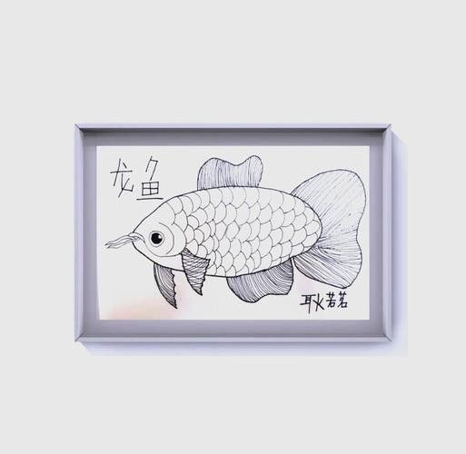 給我一張龍魚的簡筆畫圖片示例：龍魚簡筆畫的繪制步驟