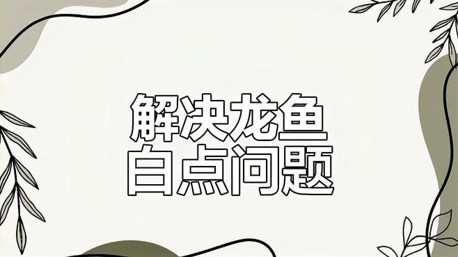 龍魚身上白點多久會消失？：京務(wù)通，淺談龍魚疾病及治療